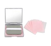 ANKROYU Hoja De Transferencia De Aceite Facial, 160 Piezas De Papel De Limpieza Absorbente De Aceite Para Pieles Grasas Con Estuche De Transporte Y Espejo