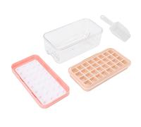 ANKROYU Ice Cube Tray With Lid And Storage Box Food Grade Silicone Ice Maker Mold For Whisky Cocktails Home Kitchen Easy Demoulding Durable BPA (Rosado)