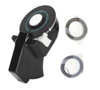 ANKROYU Impresora de etiquetas en relieve, portátil, sin tinta, fácil de usar, impresora de etiquetas manual para manualidades, bricolaje, organización de la oficina en el hogar, d (negro)