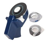 ANKROYU Impresora de etiquetas en relieve, portátil, sin tinta, fácil de usar, impresora de etiquetas manual para manualidades, bricolaje, organización de la oficina en el hogar, d (Azul oscuro)