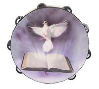 ANKROYU Instrumento de Percusión de Pandereta DoBle Metal Metal Handheld Handhipewight Ergonomic Ergonomic Drum Ring Polyester Skin for Church Party Concert Dance 20cm 25 cm (20 cm) (25 cm)