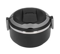 ANKROYU Japanese Style Boxes Stainless Steel Lunch Box Portable Thermal Lunch Box for School Office Ergonomic Handle Lock Design Healthy Material Easy Cleaning (Negro [201 Liner interno])