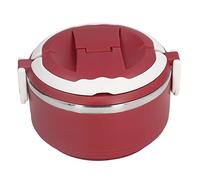 ANKROYU Japanese Style Boxes Stainless Steel Lunch Box Portable Thermal Lunch Box for School Office Ergonomic Handle Lock Design Healthy Material Easy Cleaning (Rojo [201 Liner interno])