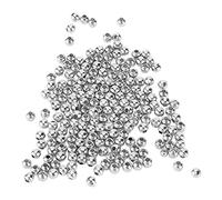 ANKROYU Joyas Beads Beads de semillas Beads 200pcs Cuentas espaciador de metal para collar de pulsera de bricolaje que hace material de hierro 4 mm 4 colores (Plata)