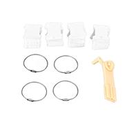 ANKROYU Juego de 120 bobinas de hilo de plástico blanco, organizador de hilo de bordar con máquina de bobinado manual y 4 anillos de sujeción para costura, acolchado, costura, alma