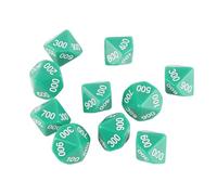 ANKROYU Juego de Dados de 10 Caras Dados poliédricos de Primera Calidad para Juegos de Mesa y enseñanza de matemáticas 10 Dados de plástico duraderos numerados Blancos (Verde)
