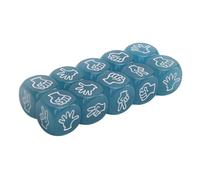 ANKROYU Juego de Dados para adivinar los Dedos, Tijeras de Roca de plástico duraderas Luminosas, Dados de Juego de Papel para Juegos de Mesa y Actividades matemáticas, 10 Piezas de 20mm (Azul)