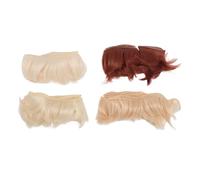 ANKROYU Juego de Extensiones de Cabello para Peluca de muñeca articulada con Bola, 4 Piezas, postizo de Alambre Suave estilizable para muñecas BJD, personalización, melocotón, Dora