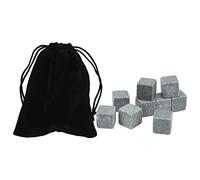 ANKROYU Juego de Piedras de Whisky Premium, Cubitos de Hielo de Granito de 2 cm para Enfriar Whisky, Rocas Que no se derriten, con Bolsa de Franela, Regalo para papá, Hombres, aman (9)