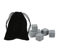 ANKROYU Juego de Piedras de Whisky Premium, Cubitos de Hielo de Granito de 2 cm para Enfriar Whisky, Rocas Que no se derriten, con Bolsa de Franela, Regalo para papá, Hombres, aman (6)