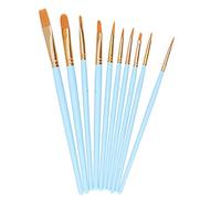 ANKROYU Juego de Pinceles de Pintura para Artistas Profesionales, 10 Piezas, Pinceles de Lana de Nailon para Acuarela, óleo, Gouache con Mangos de Madera para Artistas Principiante (101B -10 Toros