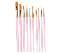 ANKROYU Juego de Pinceles de Pintura para Artistas Profesionales, 10 Piezas, Pinceles de Lana de Nailon para Acuarela, óleo, Gouache con Mangos de Madera para Artistas Principiante (101R - 10 toros