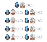 ANKROYU Juego de potenciómetros giratorios lineales de metal WH148 de 9 piezas B1k 2k 5k 10k 20k 50k 100k 500k 1m Resistencias variables de alta precisión para equipos de audio Amp
