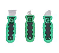 ANKROYU Juego de raspadores de inyección de acero inoxidable de 3 piezas con cuchillas planas en forma de gancho semicircular, mango de PVC, kit de herramientas de palanca para eli