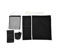 ANKROYU Juego de Repuesto de Funda para Silla de Director Premium con Bolsa de Almacenamiento, Asiento y Funda Trasera de Lona para Uso en Interiores y Exteriores, hogar y Oficina (Negro)