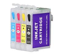 ANKROYU Juego de tintas 4 colores BK CMY Reemplazo de tinta de impresora de primera calidad para impresoras Papel fotográfico Impresión de documentos Alto rendimiento Material PP d