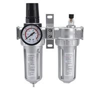 ANKROYU Kit combinado de filtro y regulador de aire comprimido con manómetro y separador de agua de 2 unidades para sistemas de compresores de aire industriales. Construcción de al (SFC400)