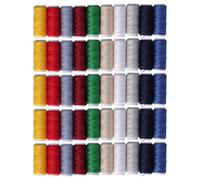 ANKROYU Kit de 50 hilos de coser de poliéster, 10 colores vibrantes, hilos suaves, brillantes y duraderos para máquinas de coser y coser a mano, ropa, vestidos, pantalones, manuali