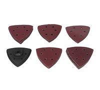 ANKROYU Kit de 51 almohadillas de lijado con detalles triangulares con 6 orificios para eliminación de polvo, 5 granos 60 80 120 180 240 para lijado de madera y metal, accesorios