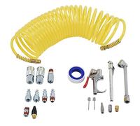 ANKROYU Kit de accesorios para compresor de aire de alta resistencia con accesorios de conexión rápida NPT de 1/4 pulg. Juego de pistola de soplado de manguera en espiral de 25 pie
