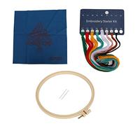ANKROYU Kit de bordado navideño hecho a mano Conjunto de arranque de puntada de cruce de bricolaje con marco ajustable hilos de para principiantes decoraciones navideñas y marco d
