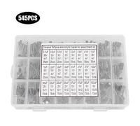 ANKROYU Kit de condensadores electrolíticos 545 piezas 24 modelos 0,1 uF a 1000 uF Surtido de condensadores de aluminio con caja de almacenamiento para ingenieros electrónicos afic