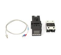 ANKROYU Kit de controlador de temperatura PID REX C100 Pantalla LED digital Grado industrial Alta precisión Respuesta rápida Control PID autoajustable para equipos de horno de inye