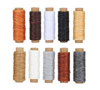 ANKROYU Kit de costura de hilo para coser a mano, 10 Uds., hilo de algodón encerado de primera calidad para artesanía en cuero, proyectos de bricolaje, carteras, bolsos, tiendas de