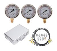 ANKROYU Kit de prueba de presión hidráulica, probador hidráulico portátil preciso 25 40 60MPa con 8 acoplamientos para excavadora