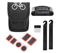 ANKROYU Kit de reparación de neumáticos de bicicleta 16 en 1 Juego de herramientas de ciclismo multifunción con palancas de neumáticos Parches Archivo Bolsa portátil para bicicleta