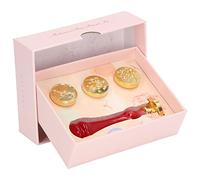 ANKROYU Kit de sellos de cera vintage desmontable 4 cabezales de sello con mango para invitaciones proyectos de manualidades elegante juego de cera de sellado acabado dorado brilla (Charm Red-3