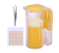 ANKROYU Kit profesional de marcado de abeja reina con pegatinas numeradas 0-99 Pinzas para botellas de marcado Suministros de apicultura para identificación de reina Gestión de col (Amarilla)