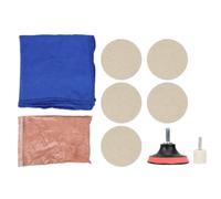 ANKROYU Kit profesional para rayar vidrio de óxido de cerio, polvo de 100g con almohadillas de lana para parabrisas de coche, ventana, espejo, restauración de faros, juego de pulid