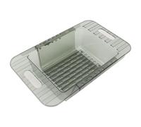 ANKROYU Kitchen Sink Strainer Basket Adjustable Foldable PET Plastic Fruit Vegetable Wash Drain Rack with Handles for Washing Draining and Organizing in Modern Kitchens (Verde)