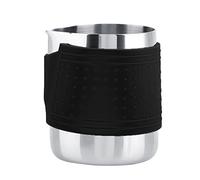 ANKROYU Leche de acero inoxidable lanzante de espuma barista a prueba de calor de grado jarra de café con pico de pato para latte art home cafe 350ml azul negro amarillo (Negro)