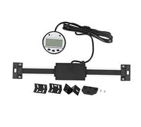 ANKROYU Lectura digital Escala lineal Pantalla LCD Regla de medición con parte posterior para torno Fresadora herramienta Medición de precisión industrial Acero inoxidable Aleación (0-150 mm)