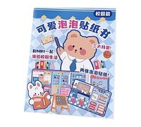 ANKROYU Libro de pegatinas de burbujas 3D con tema de oso lindo, calcomanías para manualidades DIY para tiempo de juego creativo, material de PVC y papel, múltiples patrones, diver