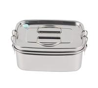 ANKROYU Lunch Box Food Container Box Stainless Steel 2 Layer Leakproof Portable Lightweight Dishwasher Safe for Office Home School Outdoor Picnic Camping 1.5L Capacity 304 Grade (Color original)