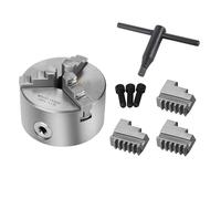 ANKROYU Mandril autocentrante de 3 mordazas para torno, 100 mm, de hierro fundido de alta resistencia, con llave para mordazas adicionales, para máquinas de torneado de metales.