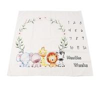 ANKROYU Manta mensual Suave poliéster Foto telón de Fondo patrón de Guirnalda Accesorios de fotografía recién Nacido decoración de guardería 100x100cm