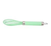 ANKROYU Manual Egg Beater Blender Mixer Mini Kitchen Tool Ergonomic Handle Non Stick Silicone Stainless Steel for Cooking Baking Green 9.6x2.4in