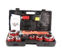 ANKROYU Máquina roscadora de tubos eléctrica profesional, juego de 6 matrices, herramienta de roscado portátil de alta resistencia para construcción de plomería industrial y repara