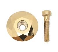 ANKROYU MEIJUN Auriculares para Bicicleta Tapa Superior Aleación de Aluminio Diseño en Forma de Diamante 31 mm de diámetro con Pernos para Bicicletas de montaña Bicicletas de Carre (Oro)