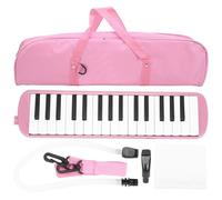 ANKROYU Melódica Instrumento de viento profesional de 32 teclas con teclas estilo piano para principiantes Estudiantes Amantes de la música ABS Tecla blanca negra mate Base platead (Rosada)
