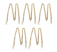 ANKROYU Metal Curb Chains 5Pcs 39.4in Heavy Duty Sturdy Craft Chains for Jewelry Making DIY Necklace Bracelet Anklet Iron Multi Purpose Decorative Chains (Gold)