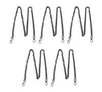 ANKROYU Metal Curb Chains 5Pcs 39.4in Heavy Duty Sturdy Craft Chains for Jewelry Making DIY Necklace Bracelet Anklet Iron Multi Purpose Decorative Chains (Silver Black)