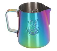 ANKROYU Milk Frother Pitcher Stainless Steel 380ml Eagle Spout Multifunction Frothing Cup for Latte Coffee Cream Milk Barista Home Kitchen Use (Brillante; 3x2.6 mm)