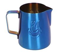 ANKROYU Milk Frother Pitcher Stainless Steel 380ml Eagle Spout Multifunction Frothing Cup for Latte Coffee Cream Milk Barista Home Kitchen Use (Azul)