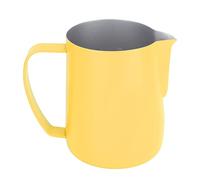 ANKROYU Milk Frothing Pitcher Stainless Steel 600ml Point Mouth Design Professional Coffee Steaming Jug for Latte Art Home Barista Use Swan Pattern Durable Heat Proof (Amarillo claro)