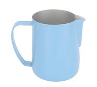 ANKROYU Milk Frothing Pitcher Stainless Steel 600ml Point Mouth Design Professional Coffee Steaming Jug for Latte Art Home Barista Use Swan Pattern Durable Heat Proof (Azul claro)